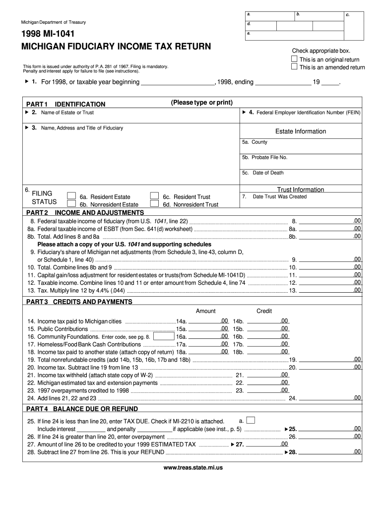 Form Mi 1041 Fill Out And Sign Printable PDF Template SignNow