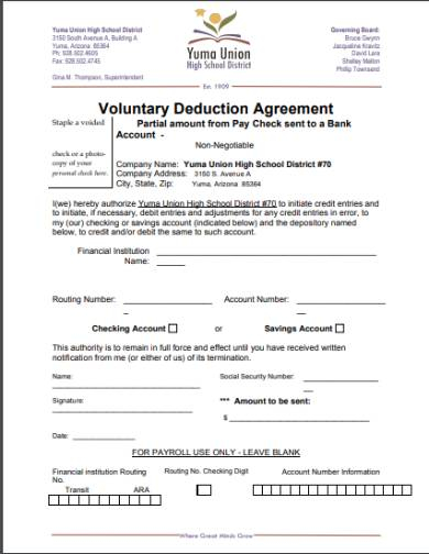 FREE 6 Voluntary Deduction Agreement Samples In PDF