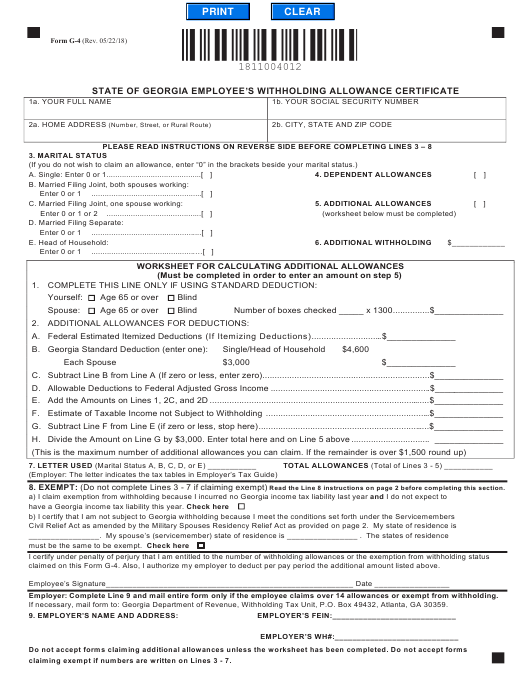 Georgia State Employee Withholding Form 2022 Employeeform