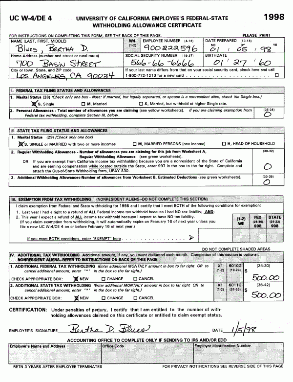 How To Fill Out Edd Employee s Withholding Allowance Certificate 2020 