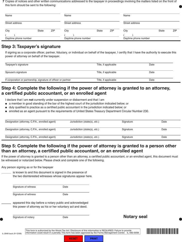 Illinois Tax Power Of Attorney Form Download Free Premium Templates 