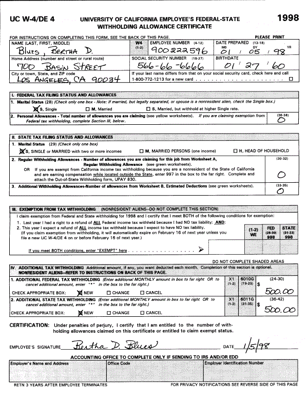 Instructions To Fill Federal Td1 Form