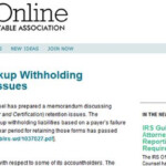 IRS Memo Discusses Backup Withholding And Form W 9 Retention Issues