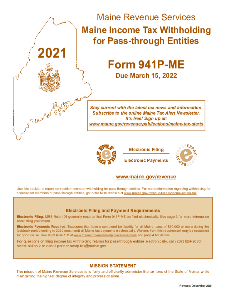 Maine Income Tax Withholding For Pass Through Form Fill Out And Sign 