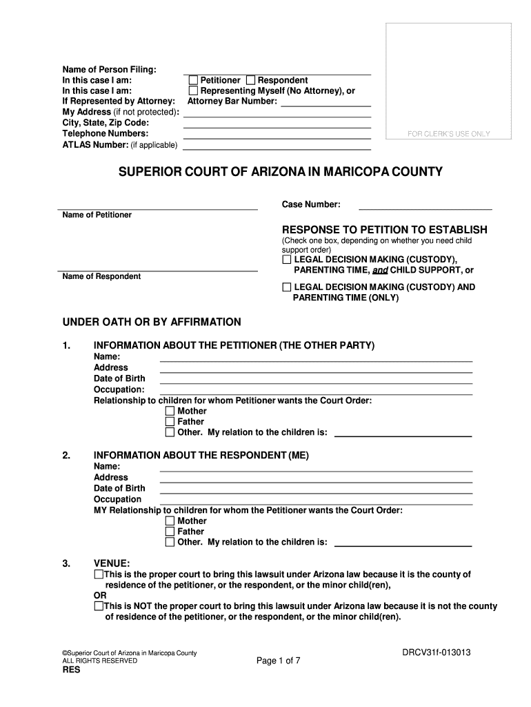 Maricoopa Superior Court Fill Online Printable Fillable Blank 