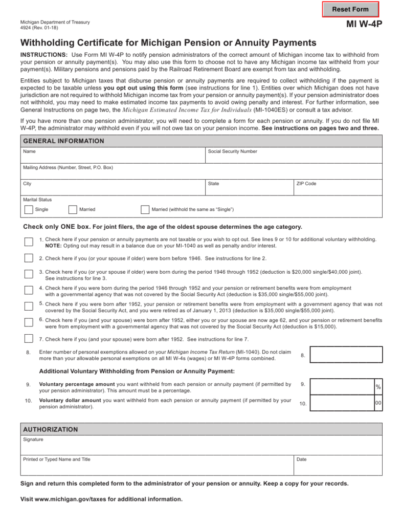 Michigan Sales And Withholding Tax Form WithholdingForm