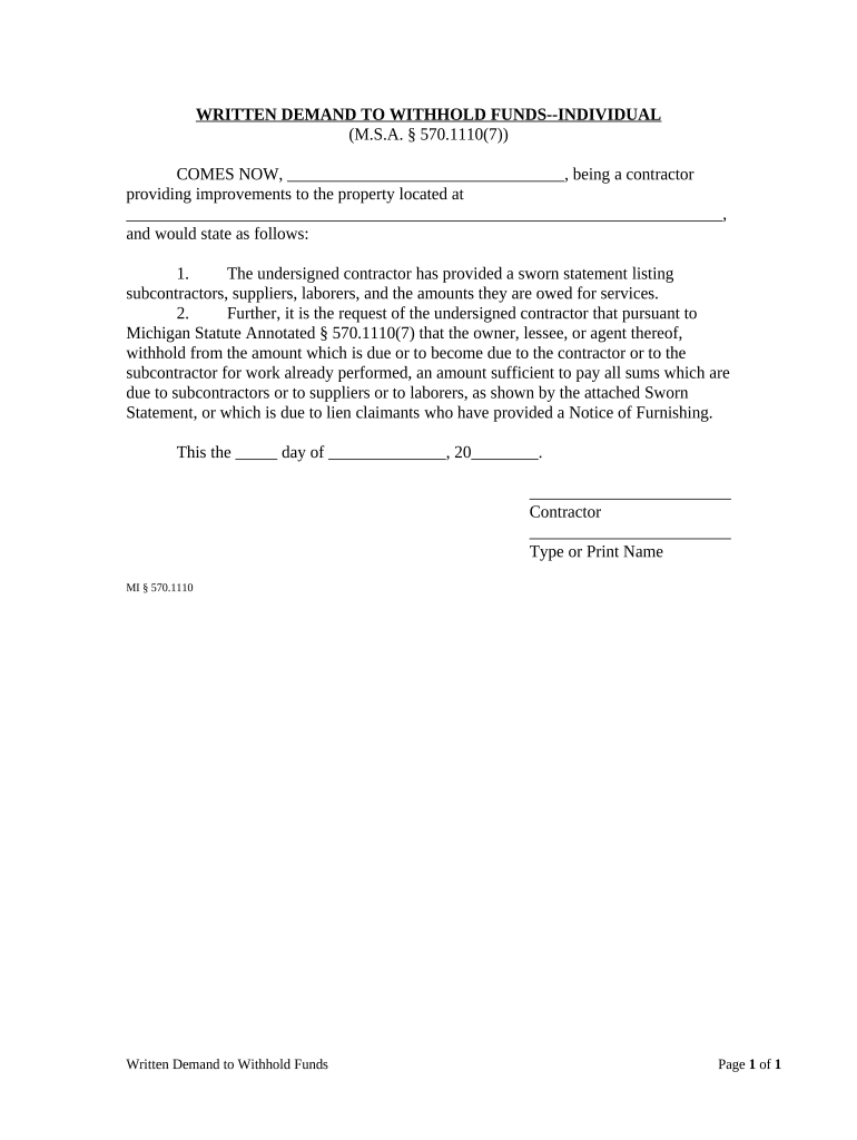 Michigan Withhold Form Fill Out And Sign Printable PDF Template SignNow