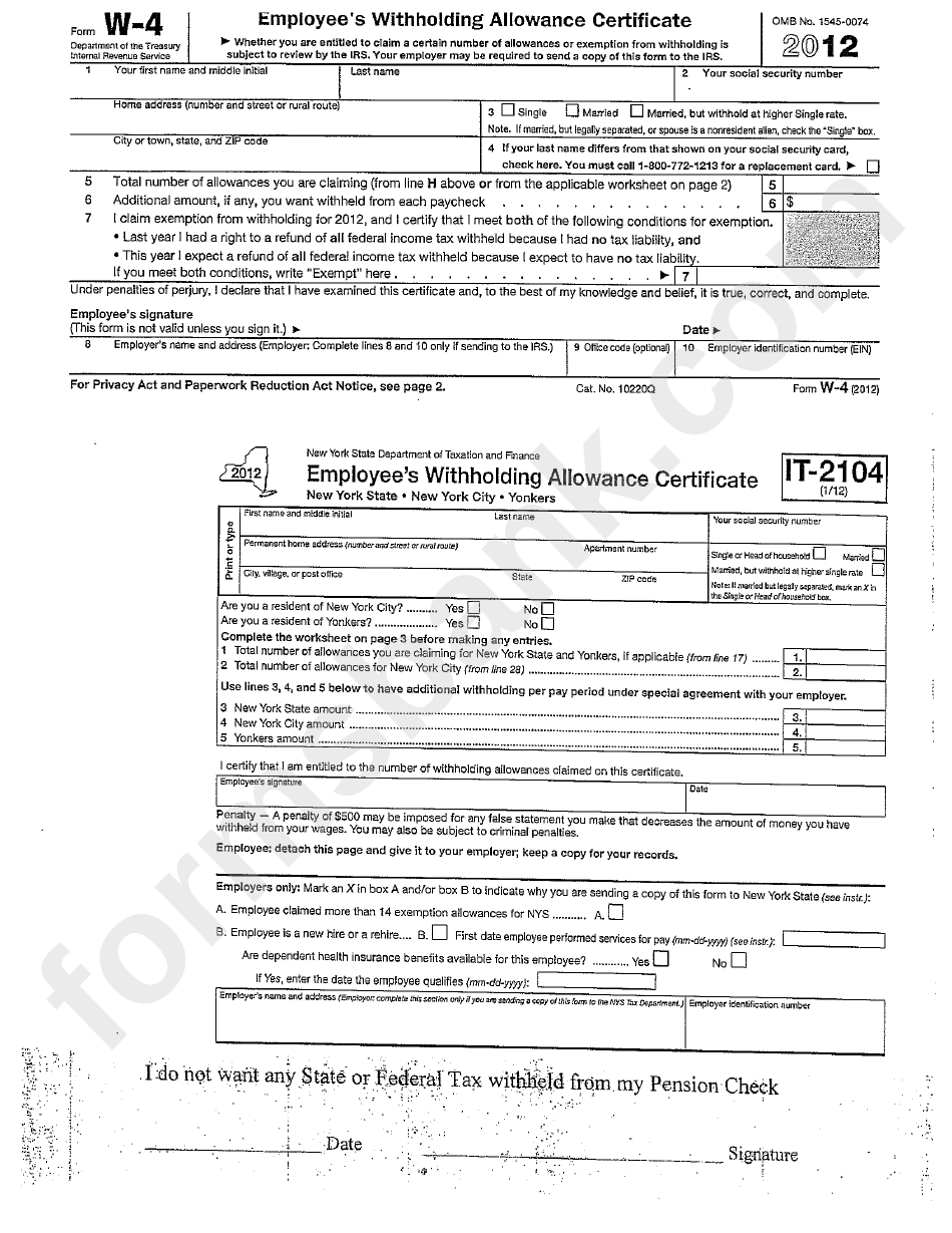 New York State Employee Withholding Form 2022 Employeeform