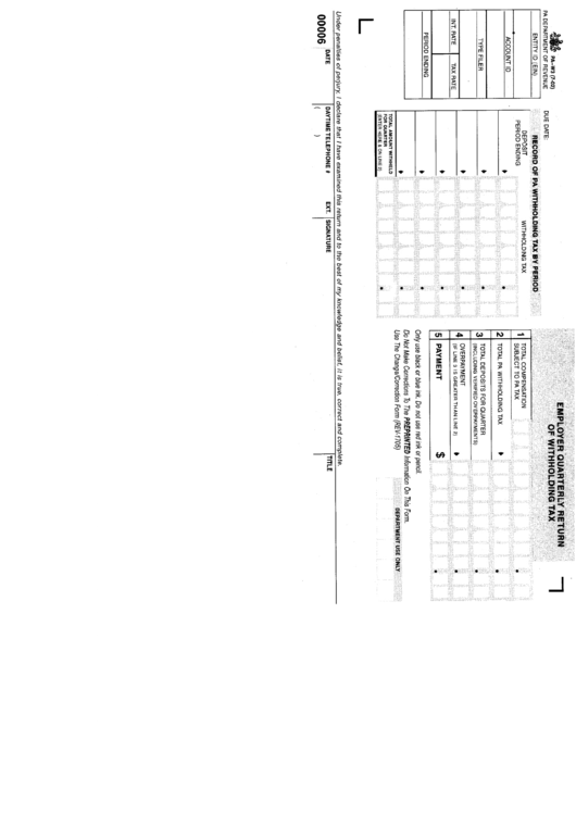 Pa State Withholding Tax Form WithholdingForm