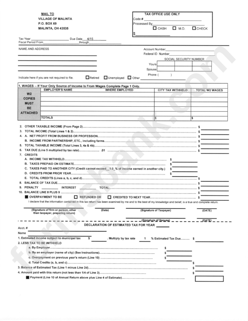 Printable State Of Ohio Tax Forms Printable Form 2022