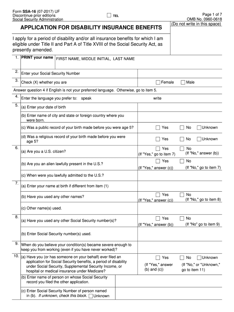 Ssa 16 Fill Out Sign Online DocHub