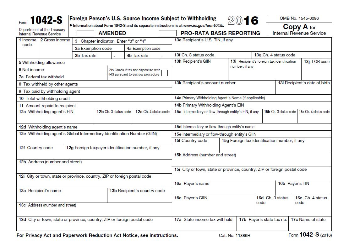 The Tax Times The Newly Issued Form 1042 S Foreign Person s U S 