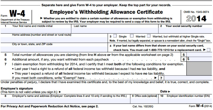 W 4 Form How To Fill Out Negotiate Your Tax Debt