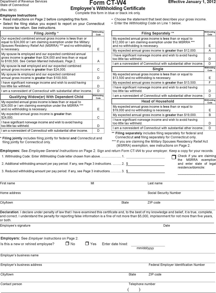 2 Connecticut State Tax Withholding Forms Free Download