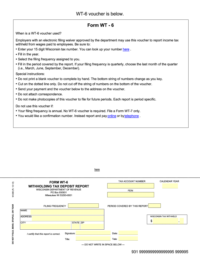 2012 2021 Form WI WT 6 Fill Online Printable Fillable Blank PdfFiller