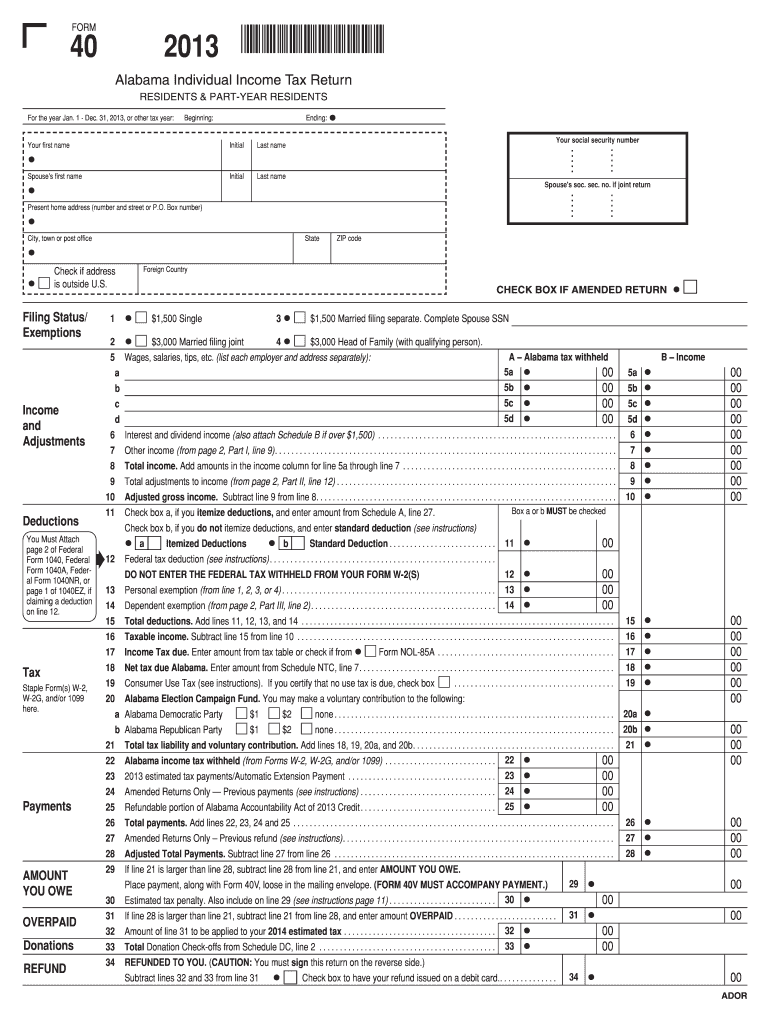 2013 Form 40 Fill Out Sign Online DocHub