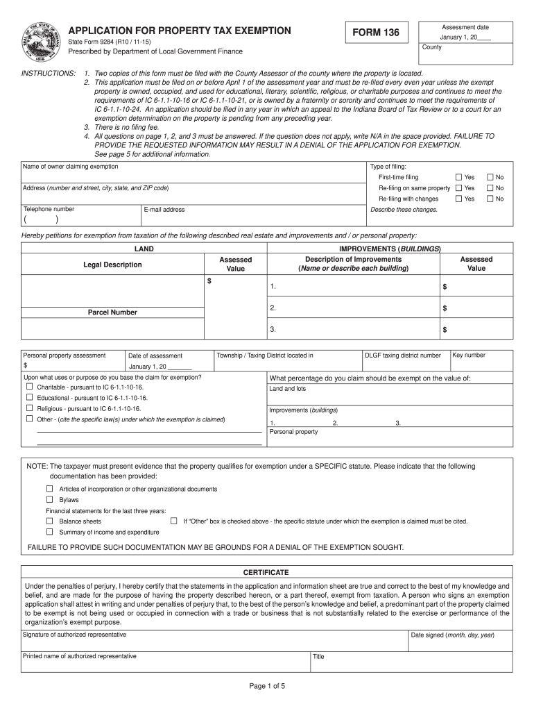 2015 2022 IN State Form 9284 Fill Online Printable Fillable Blank 