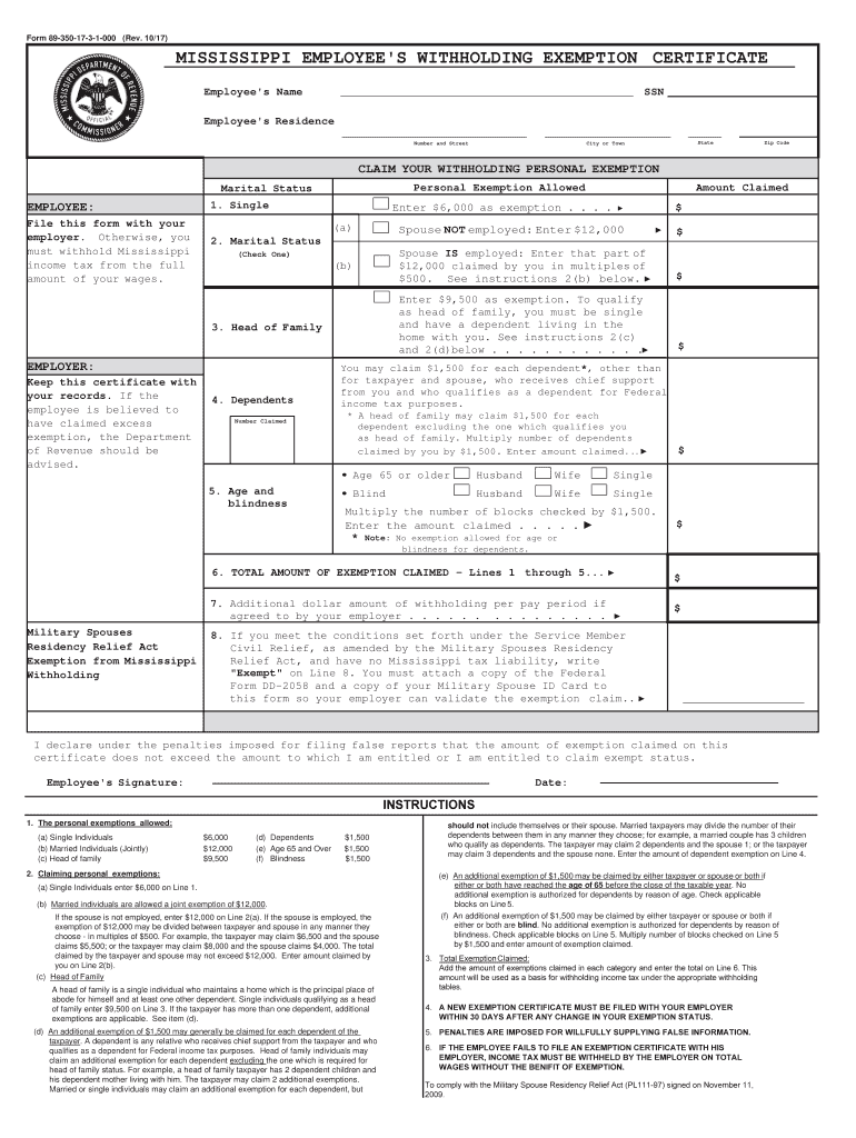 2017 Ms State Tax Forms Fill Out Sign Online DocHub