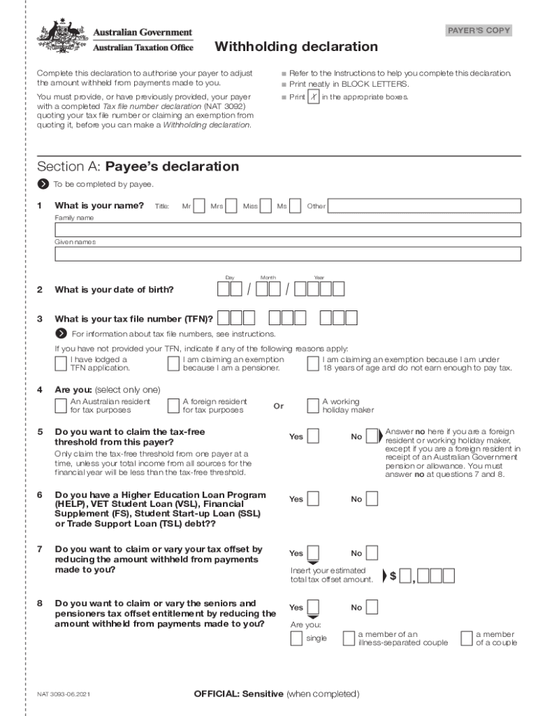 2021 2023 Form AU NAT 3093 Fill Online Printable Fillable Blank 