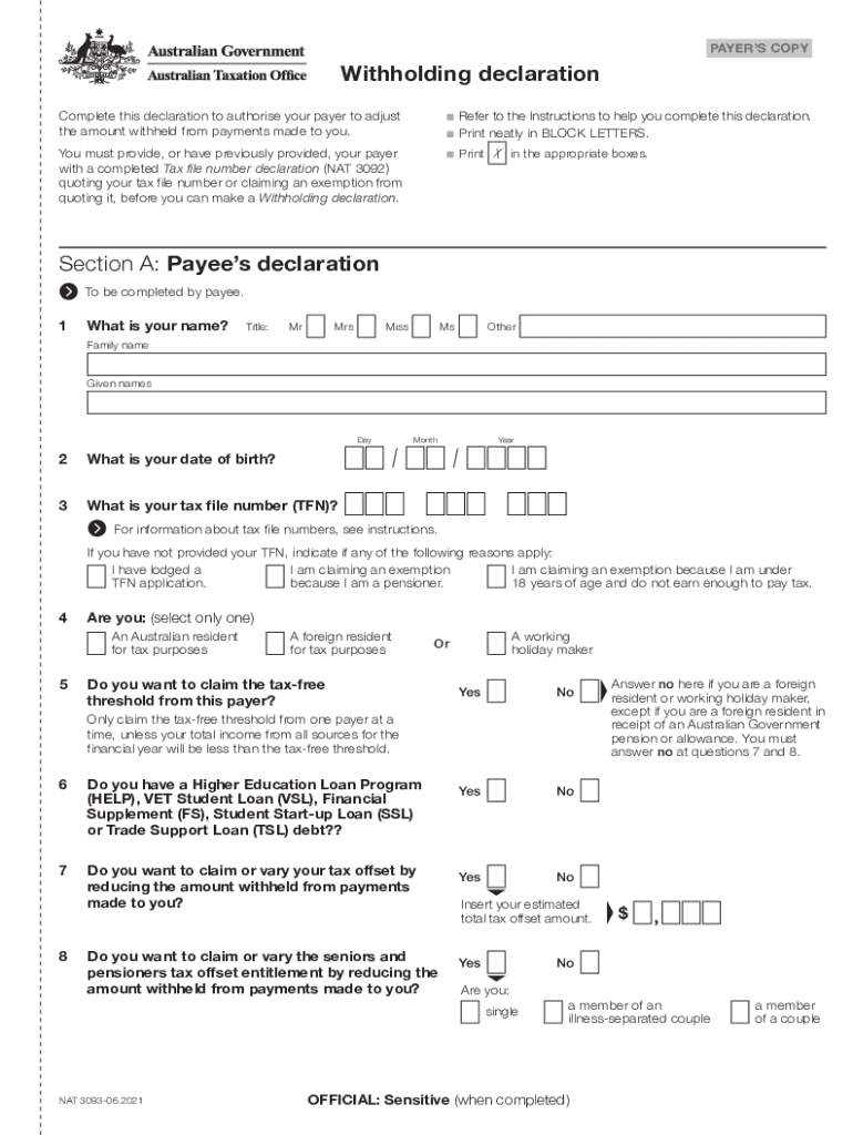 2021 2023 Form AU NAT 3093 Fill Online Printable Fillable Blank