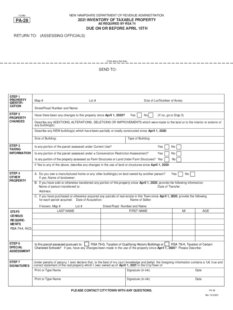 2021 Form NH PA 28 Fill Online Printable Fillable Blank PdfFiller