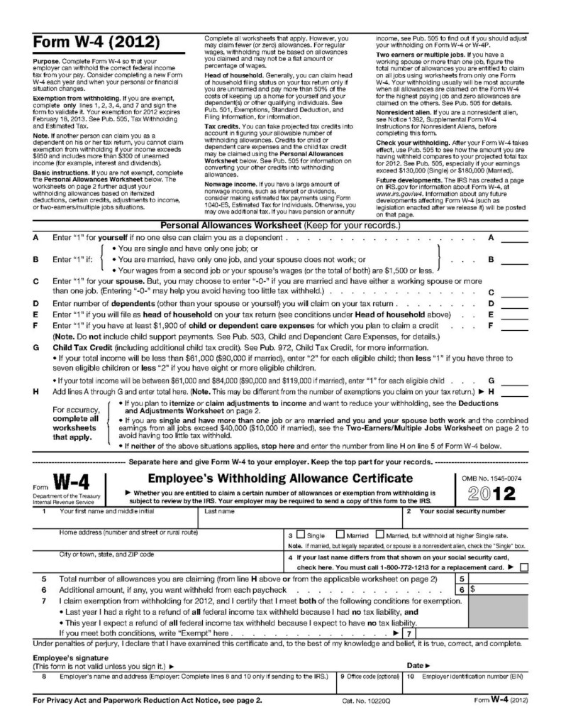 2022 Form W 4 IRS Tax Forms W4 Form 2022 Printable