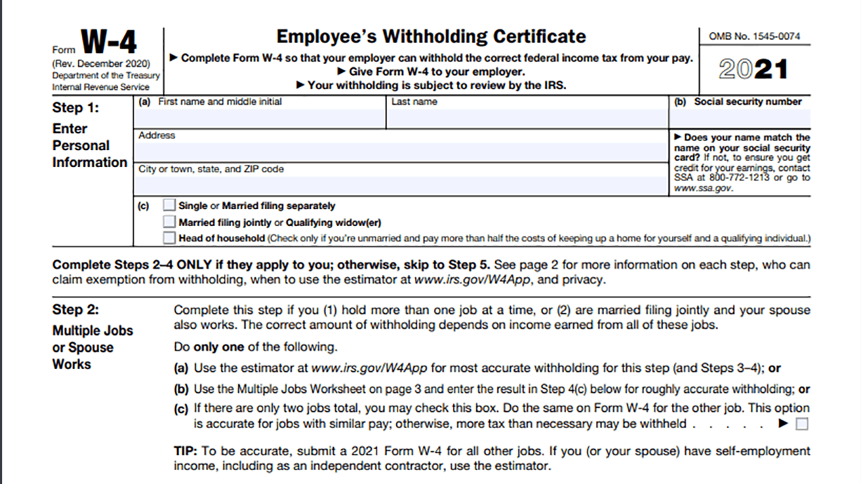 2022 W 4 Form Printable Table IRS W4 Form 2022 Printable