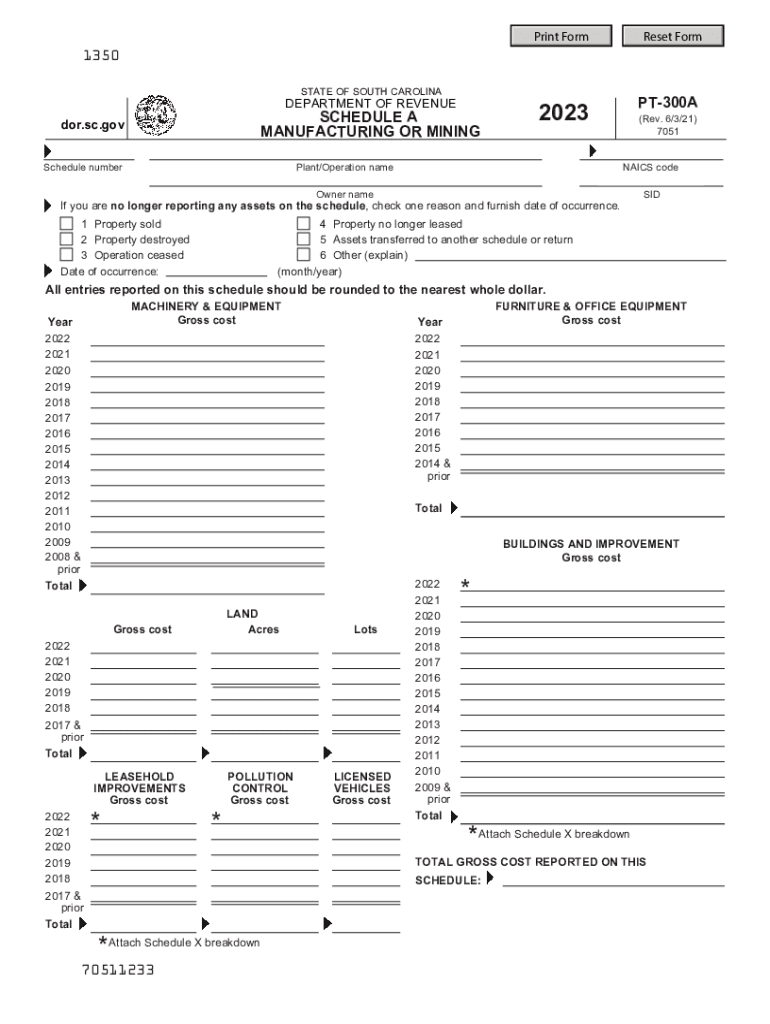 2023 Form SC PT 300A Fill Online Printable Fillable Blank PdfFiller