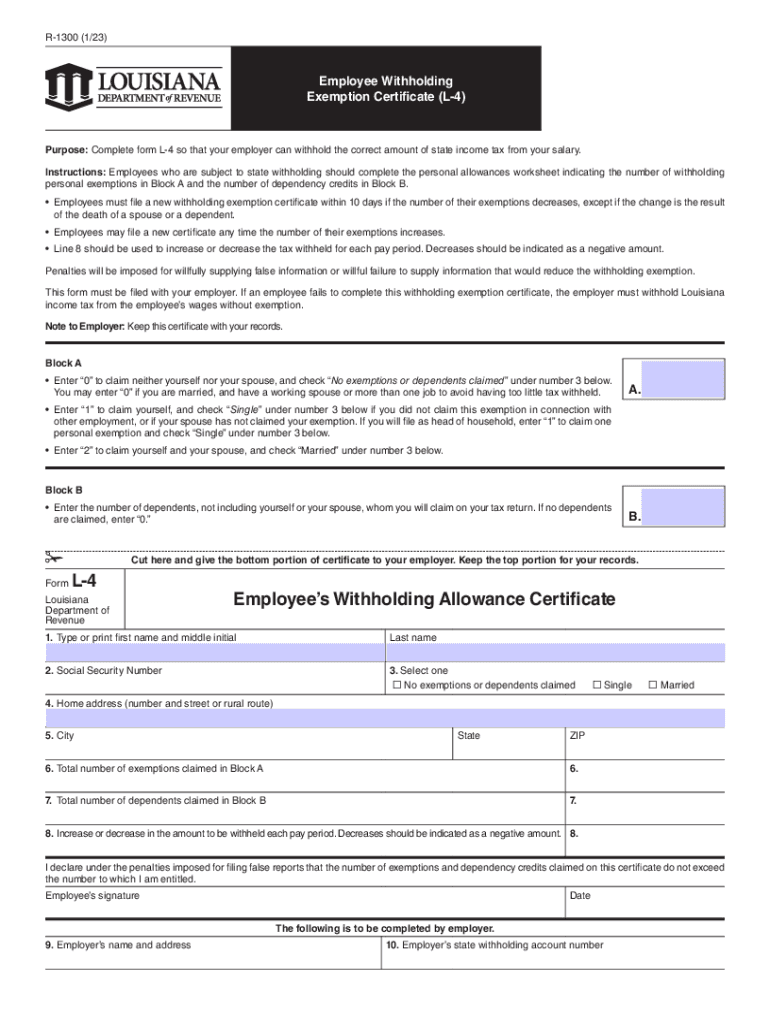 2023 Louisiana L4 Fill Out And Sign Printable PDF Template SignNow