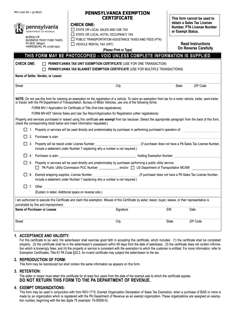 2024 Tax Exemption Form Pennsylvania ExemptForm