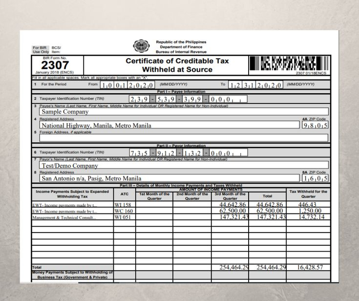 BIR 2307 Finance System Accounting