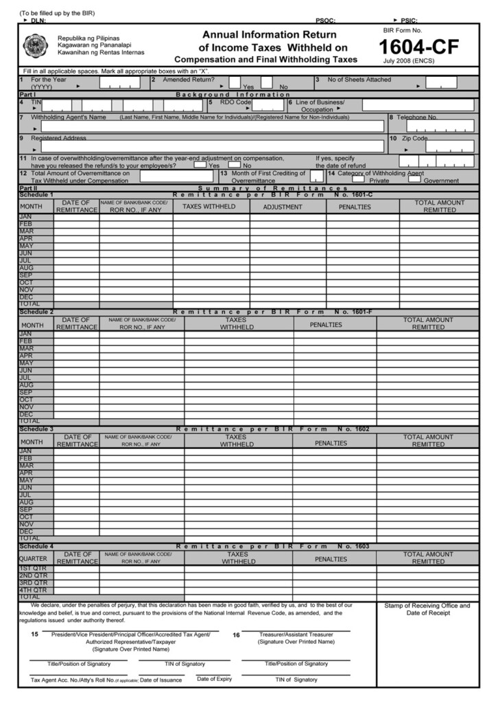 Busapcom BIR Form 1604CF Download