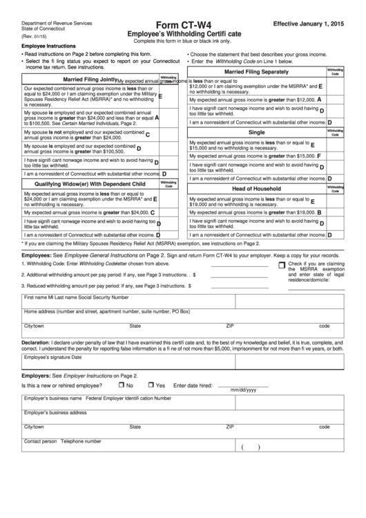 Connecticut Employee Withholding Form 2022 2023 Employeeform