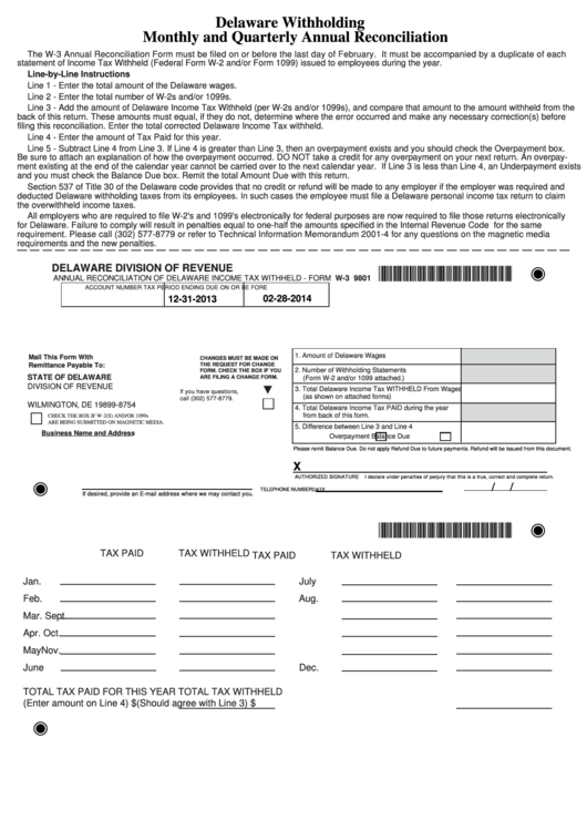 Delaware Employee Withholding Tax Form 2024 Employeeform