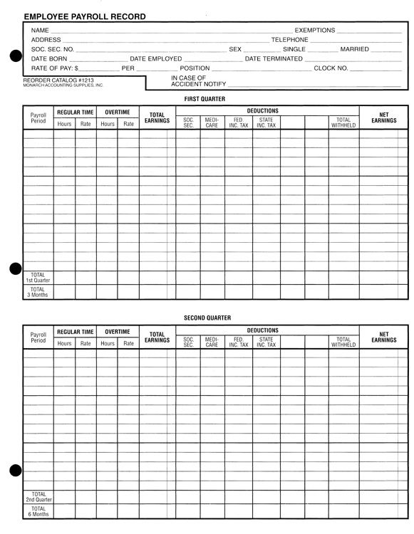 Employee Payroll Ledger Template In 2022 Bookkeeping Templates 