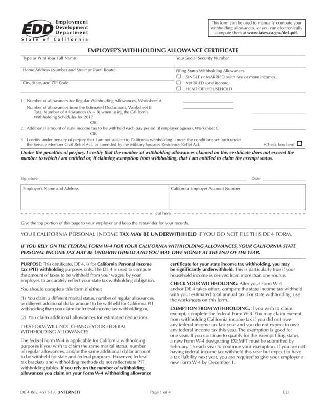 Employee s Withholding Allowance Certificate 2022 Form 2024 