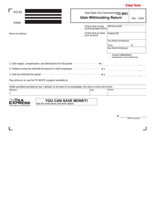 Employee State Withholding Forms Utah 2023 Employeeform