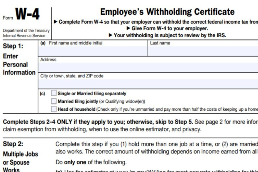 Employee Withholding Form 2021 W4 Form 2021