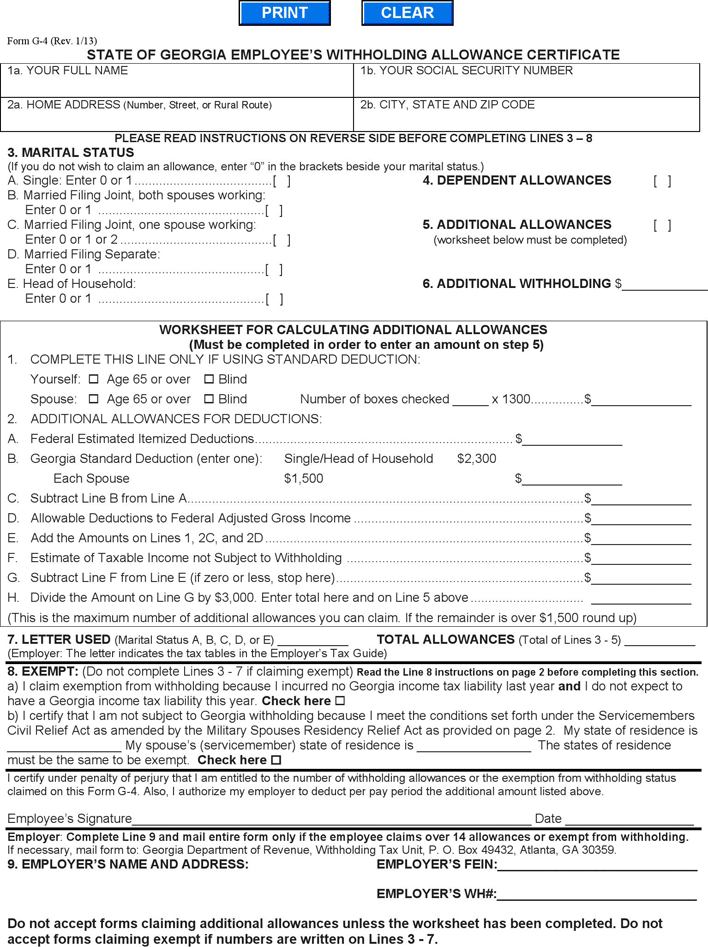 Employee Withholding Form Ga DEMPLOYA