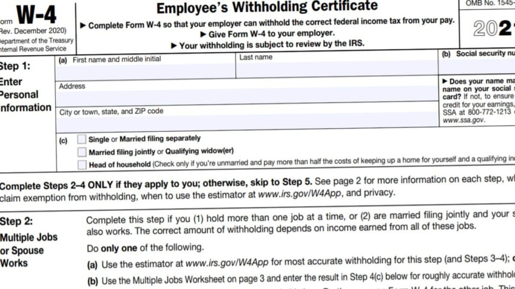 Federal W 4 2022 W4 Form 2022 Printable