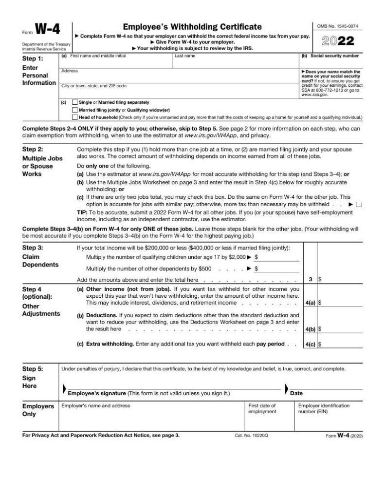 Fill A W4 Form Here W 4 Employee s Withholding Certificate