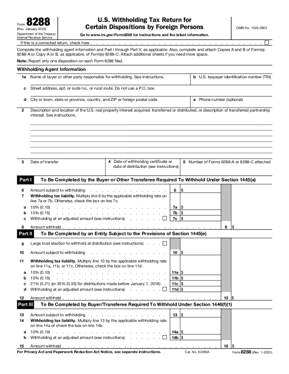 Firpta Form 8288 Fill Online Printable Fillable Blank