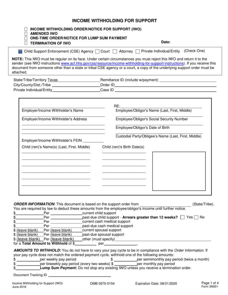 Form 3N051 Download Printable PDF Or Fill Online Income Withholding For 