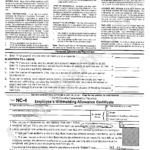 Form Nc 4 Employee S Withholding Allowance Certificate Printable Pdf