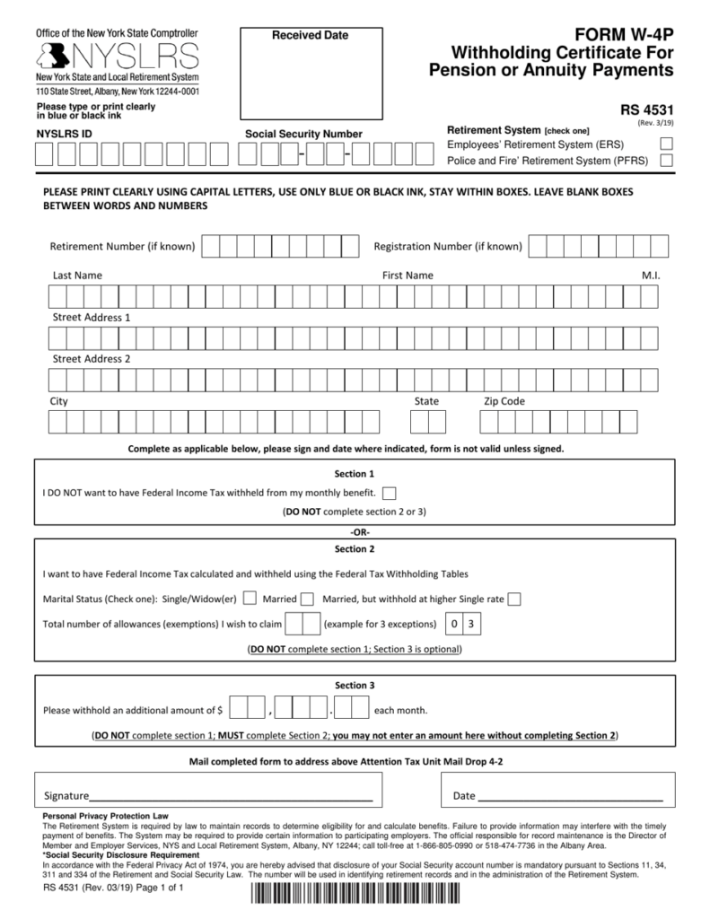 Form W 4P RS4531 Fill Out Sign Online And Download Fillable PDF 