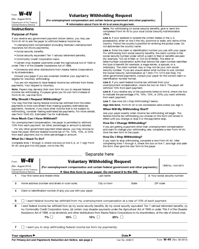 Form W 4V Edit Fill Sign Online Handypdf