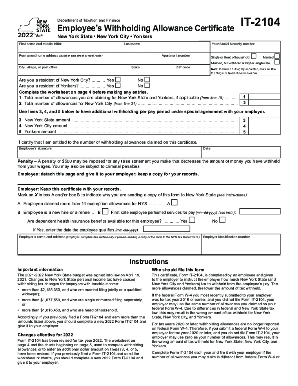 How To Fill Out New York State Withholding Form Fill Online 