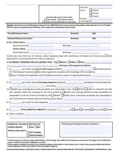 Income Withholding Form Nc Child Support WithholdingForm