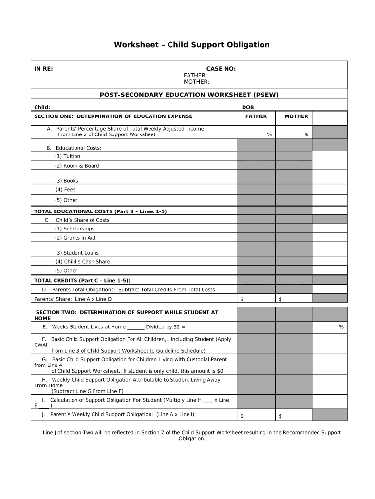 Indiana Child Support Form Fill Out And Sign Printable PDF Template