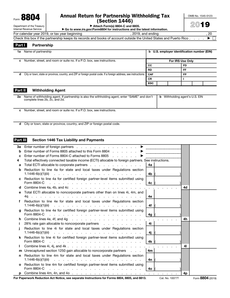 IRS Form 8804 Download Fillable PDF Or Fill Online Annual Return For 